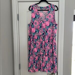 Lilly Pulitzer Pink and Blue Midi Dress